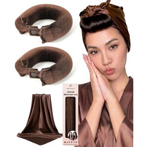 Classic Heatless Curls Overnight Rods - Upgraded Directional Grip Velvet Heatless Hair Curler to Sleep in No Heat Heatless Curling Flexi Rods Foam Hair Rollers for Blowout Look Long & Medium Hair