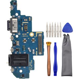 USB Charging Port Replacement Part Assembly Board for Samsung Galaxy A52s 5G SM-A528B with Microphone Headphone Jack and Tool Kit