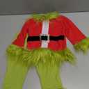 Toddler Baby Boys Girls Christmas Cosplay Monster Costume Outfits Green Furry Santa Long Sleeve Tops and Pants Set (6-12 Months)