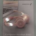 JIAMQISHI Wireless Headset with AI Noise Cancelling Microphone Bluetooth Headset - Bluetooth V5.2 Headphones with USB Dongle & Mic Mute for Computer/Laptop/PC/iPhone/Android/Cell Phones (Pink)