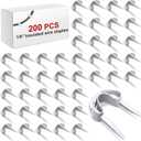 Tandefio 200 Pcs Electrical Wire Staples U Type 1/8 Inch Insulated Staples Wire Tacks for Cables Organization, Secures Low Voltage Efficient Cable Clips for Speaker Telephone Thermostat (White)