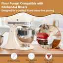 Flour Funnel for Kitchen Aid Mixer, Kitchen Aid Accessories and Attachments, Pouring Chute Pour Spout Compatible with (KSM150) 4.5-5 Qt Tilt-Head, Foldable Silicone Collapsible Food Grade (2Pcs)
