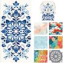 Shapeless Prints Microfiber Beach Towels - Soft & Lightweight - Absorbent, Quick Dry, Sand Free - Perfect for Beach, Pool, Travel, Camping, Picnic, Yoga - Matching Travel Bag - XL - Mediterranean Blue
