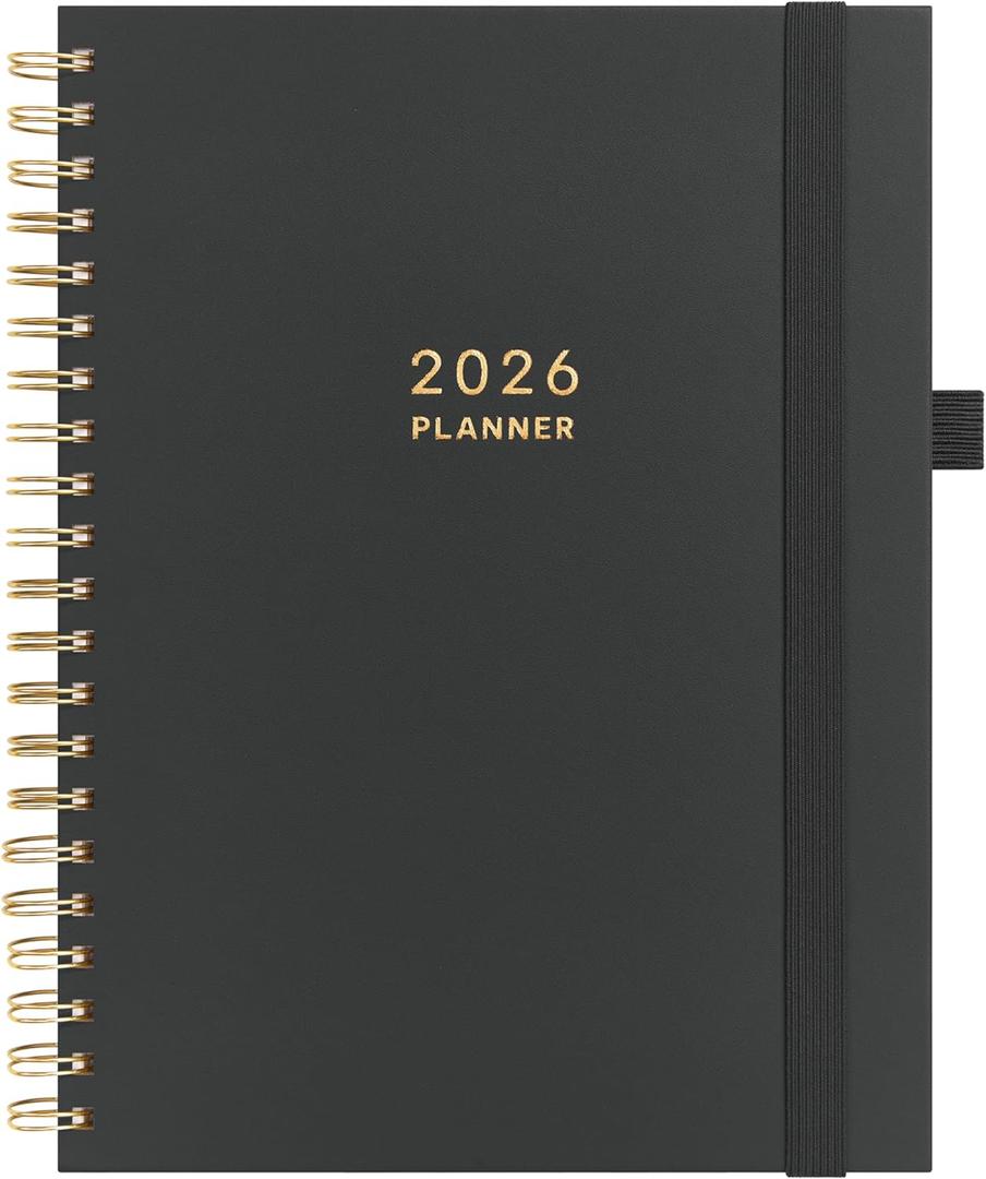 And Per Se 2026 Planner, A4 Size-Daily, Weekly & 18-Monthly Planner, Daily Schedule, Monthly Tabs, 100 GSM Thick Paper(Black)