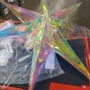 JINKEYULV Paper Star Lantern 2PCS Christmas Paper Stars Lantern 13.78 inch 9 Points Paper Star Lantern Hanging 3D Christmas Paper Star Hanging Star Foldable for Wedding Xmas White decoración navideña