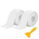 ABSOFINE Caulk Tape Waterproof Self Adhesive 1.97" x16.4Ft, 2 Rolls White Toilet Caulk Sealant Tape, Shower Seal Strip for Kitchen, Countertop, Bathroom, Sink, Bathtub Toilet Edge Protector