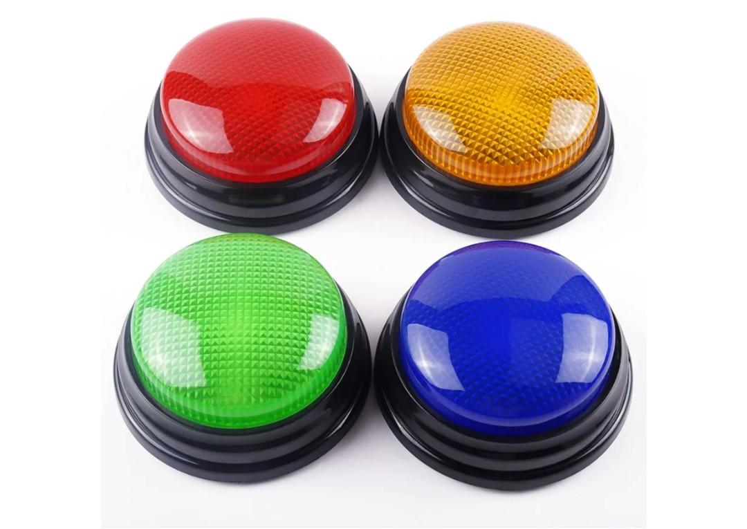 BEAN LIEVE 4-Pack Game Buzzers - Family feud Buzzer with Lights and Sounds, Answer Buzzers for Classroom, Quizzes Party, Buzzer for Game Show for Kids, Adults and Teacher Supplies