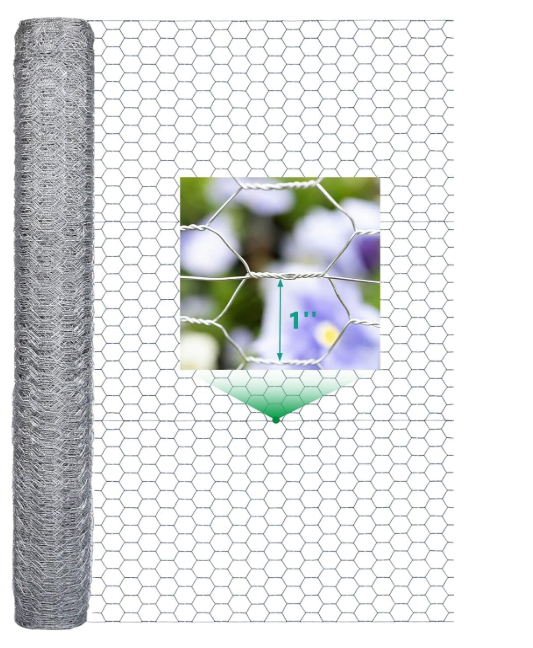 Chicken Wire 3ft x 100ft Chicken Wire Fencing 36, 1 in Chicken Wire Mesh, 21 Ga. Thick Double Galvanized Layer Anti-Rust Chicken Fence, Floral Chicken Wire Roll for Crafts, Barrier for Garden (3 ft  100 ft, Silver)