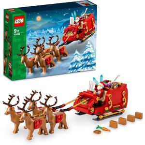 LEGO Santa's Sleigh - Building Toys for Kids, Boys & Girls, Ages 9+ - Indoor Christmas Decorations for Home W/Santa Claus Figurine & Reindeer - Gifts for Boys & Girls - 40499
