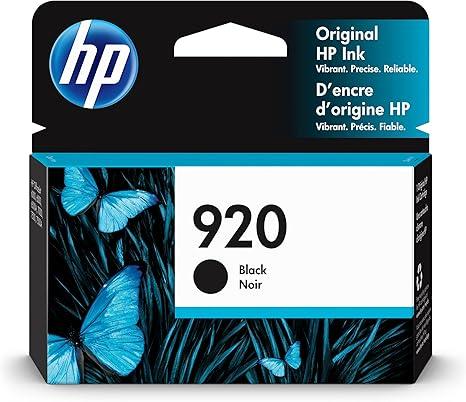 HP Original 920 Black Ink Cartridge | Works with OfficeJet 6000, 6500, 7000, 7500 Series | CD971AN