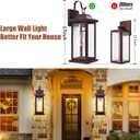 2-Pack 17 Inch Large Bronze Outdoor Light Fixtures, Exterior Vintage Outdoor Wall Sconces IP65 Waterproof Anti-Rust, Porch Lights with Clear Glass Outside Rustic Wall Lanterns E26 Bulb Base