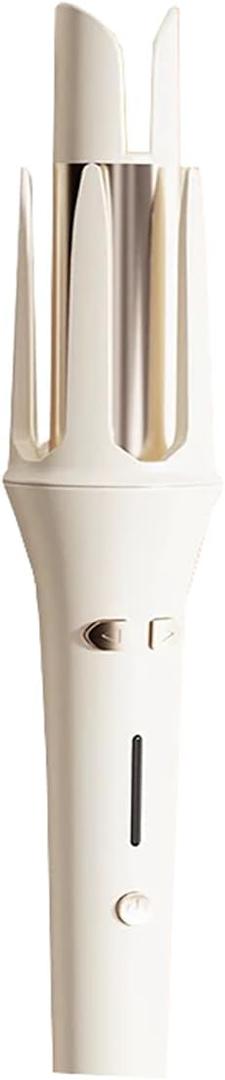 Automatic Hair Curler 4 Temperature & 3 Timer Settings, Auto Shut-Off, Anti-Scald Rotating Curling Wand (White)