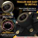 Redants 2 Sets 2000lbs Trailer Hub Kit 5 Lug 4.5", Pre-Installed and Lubricated 54.5 Trailer Axle Kit for 2000lbs 1-1/16'' Trailer Axles, Boat Trailer Hubs 5 Lug(only for Straight Spindle)