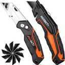 REXBETI 2-Pack Utility Knife, SK5 Heavy Duty Retractable Box Cutter for Cartons, Cardboard and Boxes, Blade Storage Design, Extra 10 Blades IncludedTotal 18 Blades