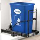 ANASTA Under Sink Trash Can Pull Out Trash Hidden for 30-50 Qt 7-13 Gallon Garbage Can Under 13" Wx19 Dx17 H Cabinet, Black Pull Out Kit with Full Extension Slide for Kitchen and Bathroom, No Bin