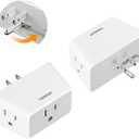 Multi Plug Wall Outlet Extender 2 Packs, TESSAN 3 AC Plug Extension Outlet Splitter, 3 Way Plug Adapter, 3 Prong to 2 Prong Adapter 1875W Max for Cruise Ship, Home, Office, Dorm, Travel Essential