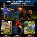 Upgraded Solar Motion Sensor Noise Maker with Adjustable Sound, Barking Dog Deterrent, Digital Probe for Less False Alarms, IP65 Weatherproof, 2000mAh Battery (Deters Deer, Raccoons, Coyotes)