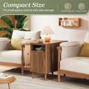 Huuger Narrow End Table with Charging Station, USB-C Port, 13.4 inches x 23.6 inches x 23.6 inches