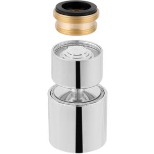 Hibbent NSF/ANSI/CAN 61 Certified Faucet Aerator, CUPC Certification 360 Swivel Kitchen Faucet Aerator, 2 Flow Sprayer Modes Water Saving Faucet Extender-55/64"-27UNS Female Thread/Polished Chrome