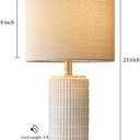 PoKat 23'' Bedside Table Lamp for Bedroom Nightstands, Birthday Gifts for Women Mom, House Warming Gifts New Home Decor, Ceramic Lamp for Living Room, White Modern Bedroom Lamp