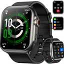Smart Watch for Men, Bluetooth Calls & Notifications, 1.83" HD Fitness Tracker with Heart Rate and Sleep Monitor, 120+ Sport Modes, IP68 Waterproof, Compatible with Android & iOS,Black