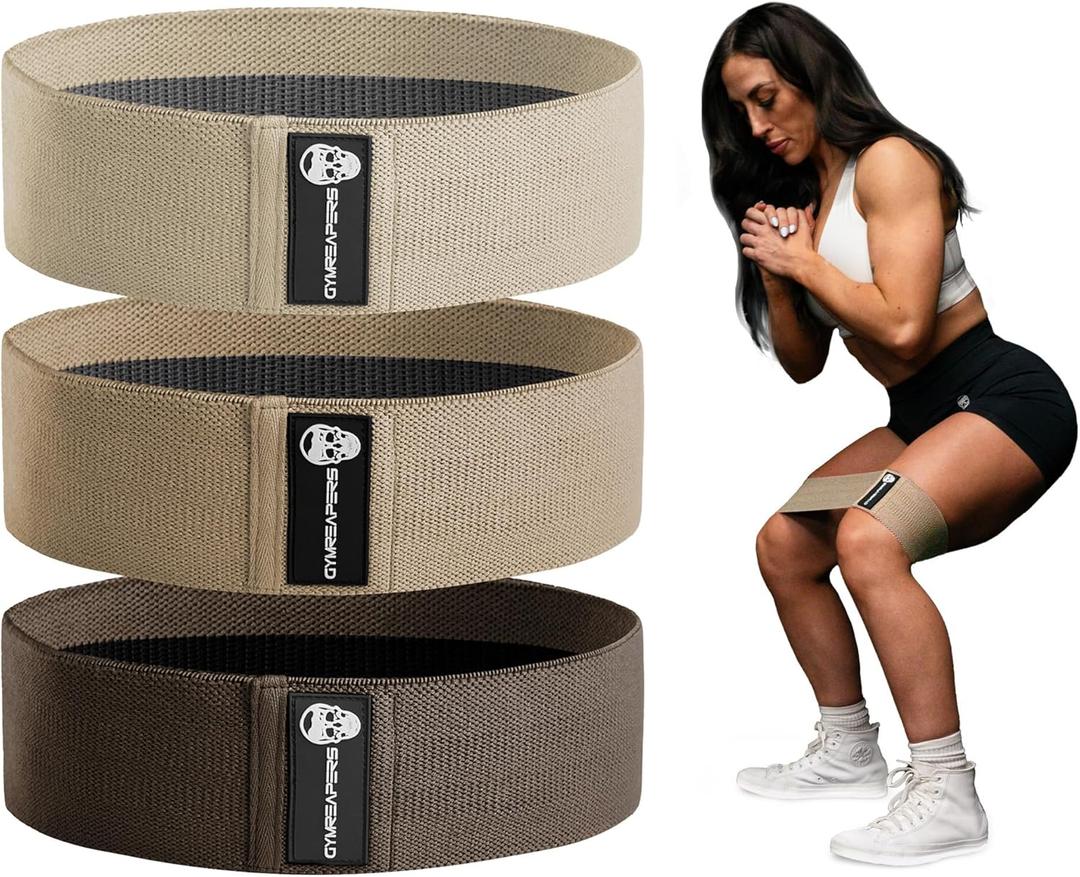 Hip Bands for Booty Workouts | Non Slip Fabric Band Set with 3 Levels - Resistance Bands for Legs & Hip - for Men & Women (Nude)