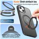 HuwaiH 360 Rotatable Magnetic Ring Stand for iPhone 13/14 Case, Compatible with MagSafe, Military-Grade Shockproof, Anti-Scratch Matte Translucent Phone Case for iPhone 13/14(Black)