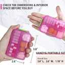 Pill Organizer with Medicine Labels, Travel Daily Pill Container, Mini Medication Organizer, 7-Day Pill Case, Set of 3 (Blue+Pink+Purple) (Standard)