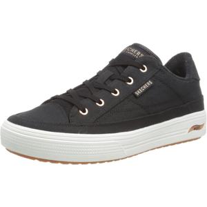 Skechers Women's Arch Fit Arcade Meet Ya There Sneakers (7, Black)