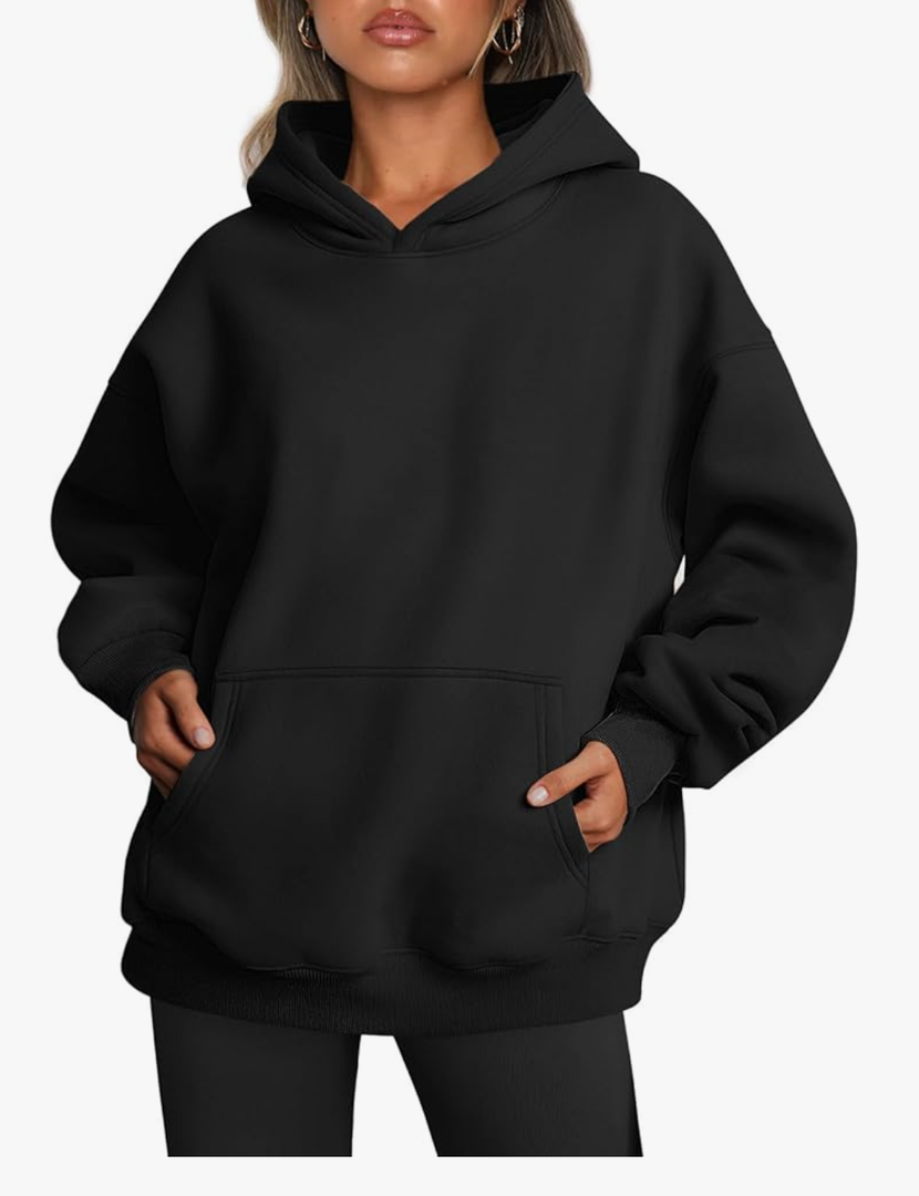 Trendy Queen Womens Oversized Hoodies Fleece Sweatshirts Sweaters Spring Outfits 2025 Pullover Fall Winter Clothes, XS