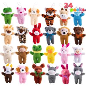 JOYIN 24 Pcs Mini Animal Plush Toys (24 Units 3" Each), Stuffed Animal Bulk for Kids Birthday Party Favors, Presents, Pinata Fillers, Goodie Bag Fillers, School Prizes, Carnival Treasure Box Toys