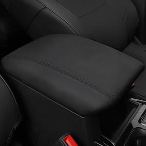 INTGET for 2026 Ford Explorer Accessories Center Console Cover for Ford Explorer 2020 2021 2022 2023 2024 2025 Leather Car Middle Armrest Arm Rest Lid Dog Seat Cover Protector(Black Stitches)