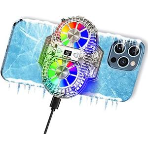 TRILINK Phone Cooler for Gaming with Dual Cooling Fans - Advanced Phone Cooling Technology - RGB LEDs - Ultra-Quiet - Output Function - LED Temperature Display for Android iPhone iOS Game Radiator