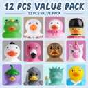 12 Rubber Ducks, Toddler Bath Toys, No-Hole Bathtub Toys for Baby Pool Toys for 18+ Months Girls Boys