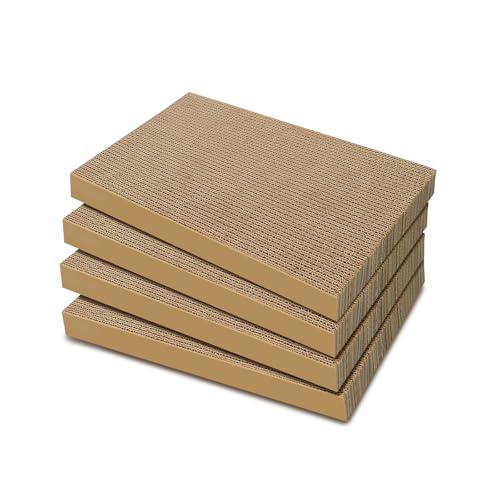 AGYM Cat Scratchers 4 Packs Refill Cat Scratching Pad Cardboard for Indoor Cats and Kitten, Large Size Cat Scratch Pad Board Easy for Cats to Scratch