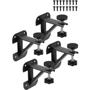 Undermount Kitchen Sink Brackets for Narrow Cabinet, Sink Support Repair Kit with Black Coating, Spacing Saving Brackets, 4 PCS