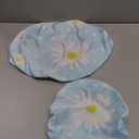 White Daisy Toilet Seat Lid Cover Sky Blue Hand Drawing Flower Washable Toilet Tank Replacement Toilet Cover Set Baby Blue Daisies for Bathroom Home Decor Accessories