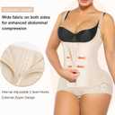 SHAPERX Women's Fajas Colombianas Shapewear Tummy Control Body Shaper Girdles Post Surgery Compression Garment (Beige, M)