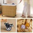Greenstell Laundry Hamper with Wheels&Lid, 130L Large 3 Sections Clothes Hamper with 2 Types Removable Liner Bags, 5 Mesh Laundry Bags, Handwoven Divided Laundry Basket for Clothes, Natural