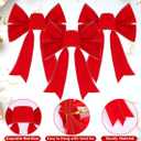 Christmas Bows - 12Pcs Christmas Red Velvet Bows 9''x13'' Packaged in a Box, Perfect for Gift Wrapping, Tree, Wreath, Gifts & Home Christmas Decorations