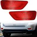 2Pcs Rear Bumper Reflector Light Lamp Compatible with Jeep Grand Cherokee 2011-2021, Dodge Journey 2011-2020, Compass 2011-2017 Replaces 57010720AC 57010721AC(Red Lens, Left and Right)