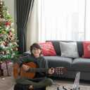 Guitar Stand for Christmas, Clear Acrylic A-Shape Guitar Gifts Holder with Padded Foam, Instrument Rack for Acoustic Electric, Cello, Floor Music Stand for Home and Studio Display, New Year