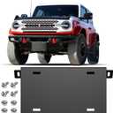 Front License Plate Bracket for Ford Bronco 2021-2026 Badlands/Wildtrak/Raptor/Everglades, No Drill Mount Heavy-Duty Modular Bumper Only, Fits 2-Door & 4-Door SUVs
