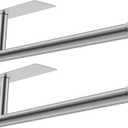 2nd Gen Paper Towel Holder Under Cabinet, [More Sturdy] Self Adhesive or Drilling Paper Towel Holder Wall Mount for Kitchen, RV, [Fit Mega Paper Towel Roll] SUS304 Stainless Steel(Pack of 2, Silver)