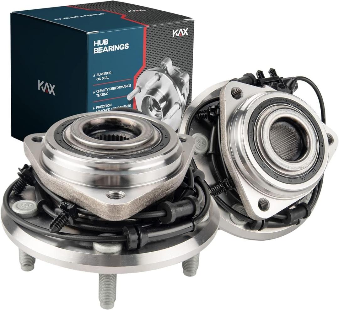 KAX 513272 Pair Front Wheel Bearing Hub Assemblies Compatible with 2007-2010 Jeep Wrangler 5 Lugs W/ABS