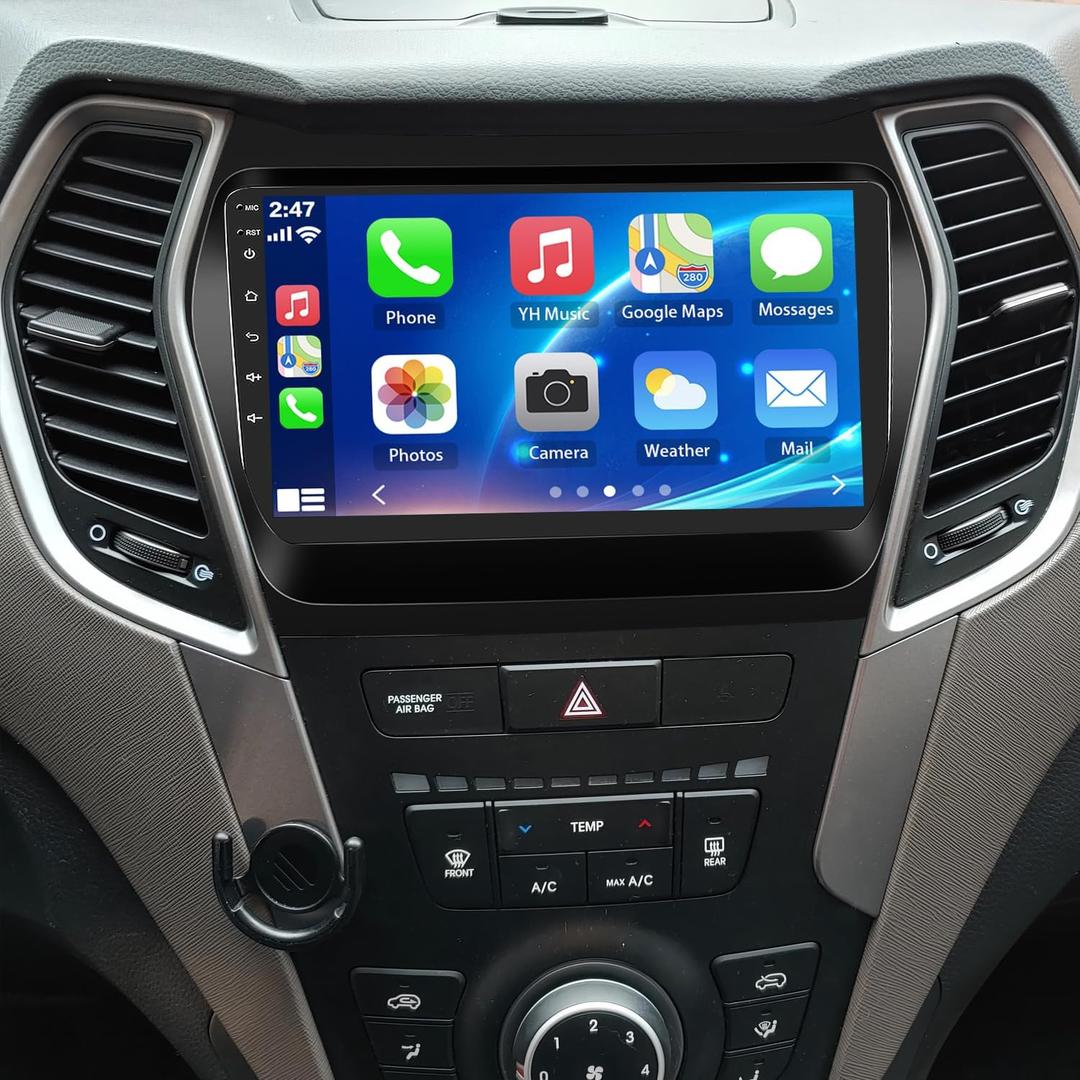 9" Car Radio for Hyundai Santa Fe IX45 2013 2014 2015 2016 2017 with Wireless Carplay Android Auto [2+32G] Bluetooth Screen with FM GPS RDS Backup Camera