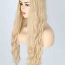 Blonde Wigs for Women Fluffy Long Wavy Sarah Wigs Heat Resistant Synthetic Wig for Daily Party