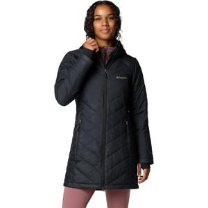 Columbia Womens Heavenly Long Hooded Jacket (1X, Black)