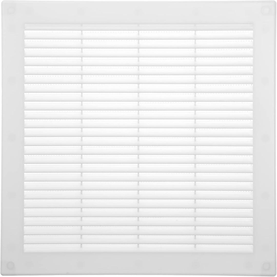 Vent Systems 10" x 10" Inch (Opening Dimensions) Plastic White Soffit Vent Cover - Flat Square Air Vent Grille - Insect Screen - HVAC 12" x 12" Inch (Overall Dimensions)