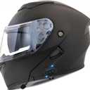 Bluetooth Motorcycle Helmet,Modular Motorcycle Helmet with Bluetooth,DOT Approved Dual Visor Full Face Flip up Bluetooth Integrated Motorcycle Helmets for Adults Men Women (Matte Black, XX-Large)